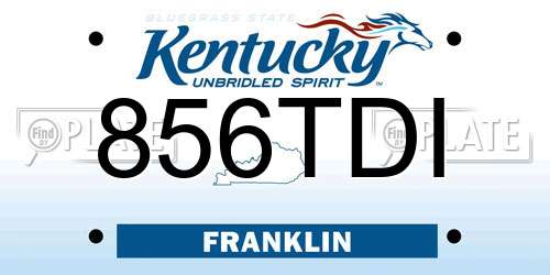856TDI Kentucky License Plate