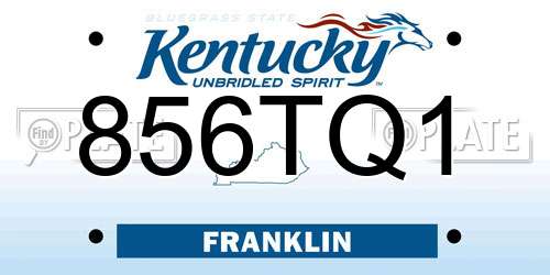 856TQ1 Kentucky License Plate
