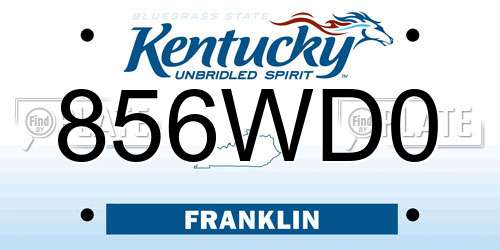 856WD0 Kentucky License Plate