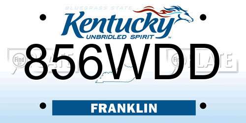 856WDD Kentucky License Plate