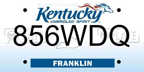 856WDQ Kentucky License Plate