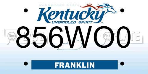 856WO0 Kentucky License Plate