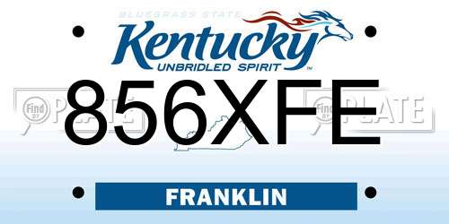 856XFE Kentucky License Plate
