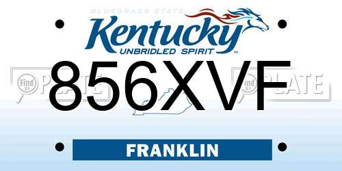 856XVF Kentucky License Plate
