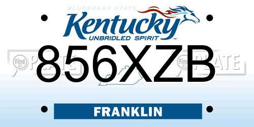 856XZB Kentucky License Plate
