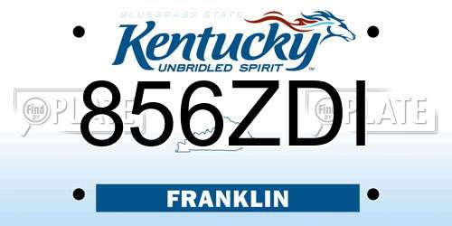 856ZDI Kentucky License Plate