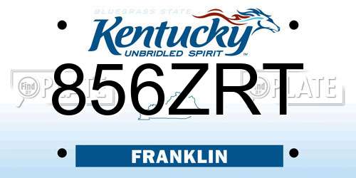 856ZRT Kentucky License Plate