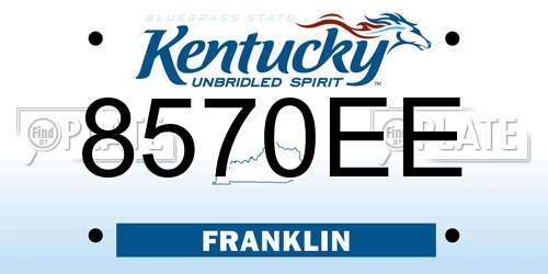 8570EE Kentucky License Plate