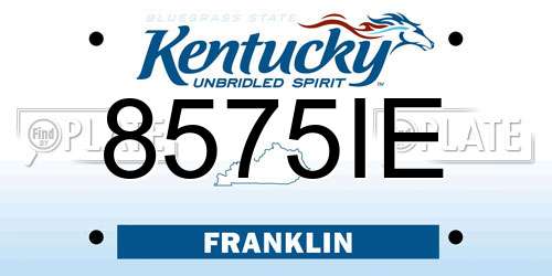 8575IE Kentucky License Plate