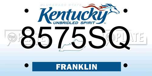 8575SQ Kentucky License Plate