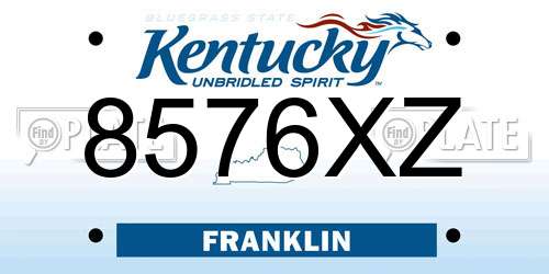 8576XZ Kentucky License Plate