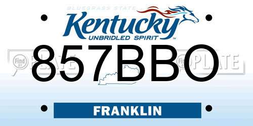 857BBO Kentucky License Plate