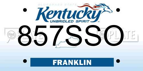 857SSO Kentucky License Plate