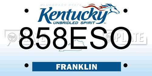 858ESO Kentucky License Plate