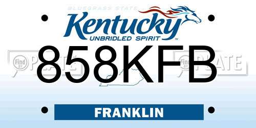 858KFB Kentucky License Plate