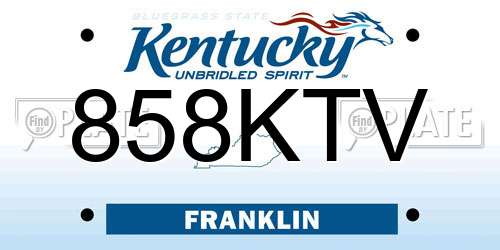 858KTV Kentucky License Plate