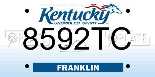 8592TC Kentucky License Plate