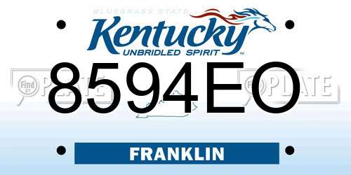 8594EO Kentucky License Plate