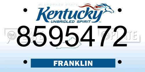 8595472 Kentucky License Plate