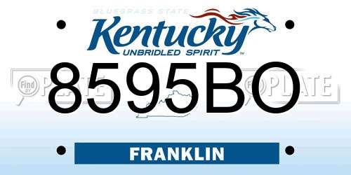 8595BO Kentucky License Plate