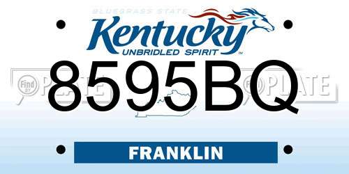 8595BQ Kentucky License Plate