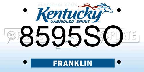 8595SO Kentucky License Plate