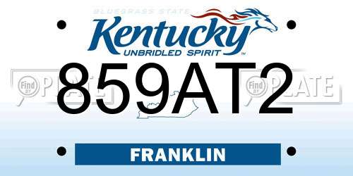 859AT2 Kentucky License Plate