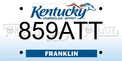 859ATT Kentucky License Plate