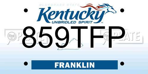 859TFP Kentucky License Plate