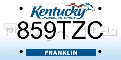 859TZC Kentucky License Plate