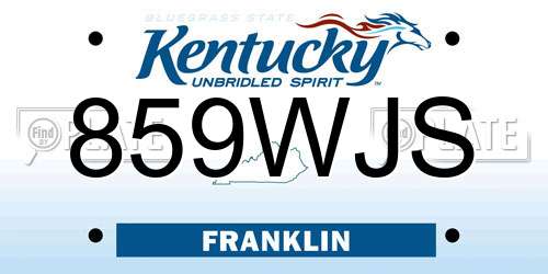 859WJS Kentucky License Plate
