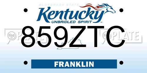 859ZTC Kentucky License Plate