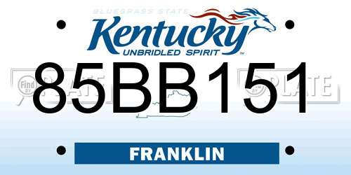 85BB151 Kentucky License Plate