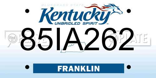 85IA262 Kentucky License Plate