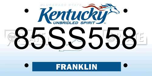 85SS558 Kentucky License Plate