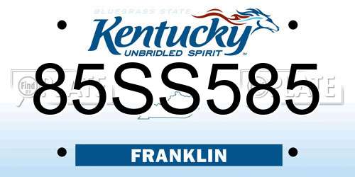 85SS585 Kentucky License Plate