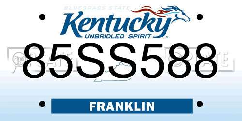 85SS588 Kentucky License Plate