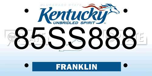 85SS888 Kentucky License Plate