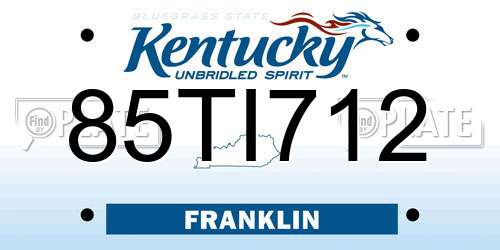 85TI712 Kentucky License Plate