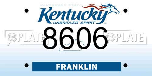 8606 Kentucky License Plate