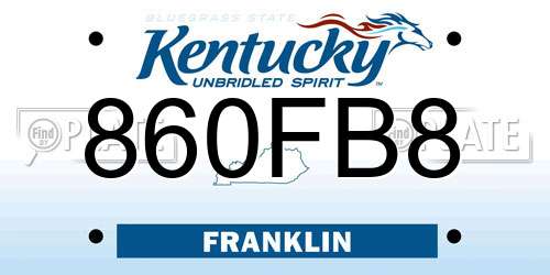 860FB8 Kentucky License Plate