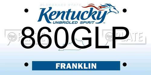 860GLP Kentucky License Plate