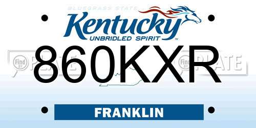 860KXR Kentucky License Plate