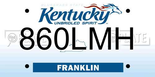 860LMH Kentucky License Plate