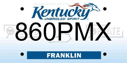 860PMX Kentucky License Plate