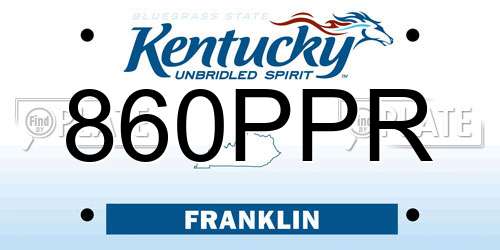 860PPR Kentucky License Plate