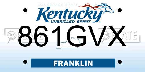 861GVX Kentucky License Plate