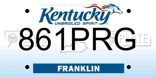 861PRG Kentucky License Plate