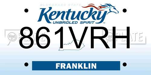 861VRH Kentucky License Plate