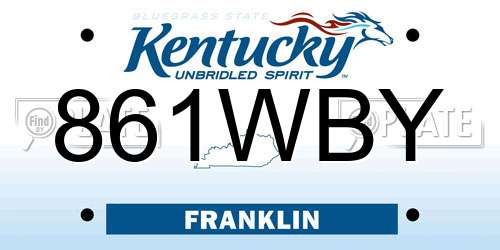 861WBY Kentucky License Plate